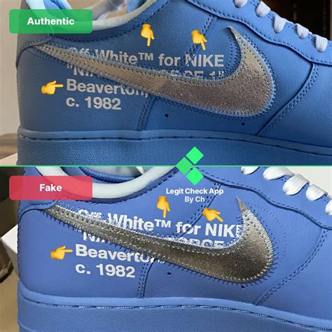 nike air force 1 off white blue fake vs real|air force 1 genuine check.